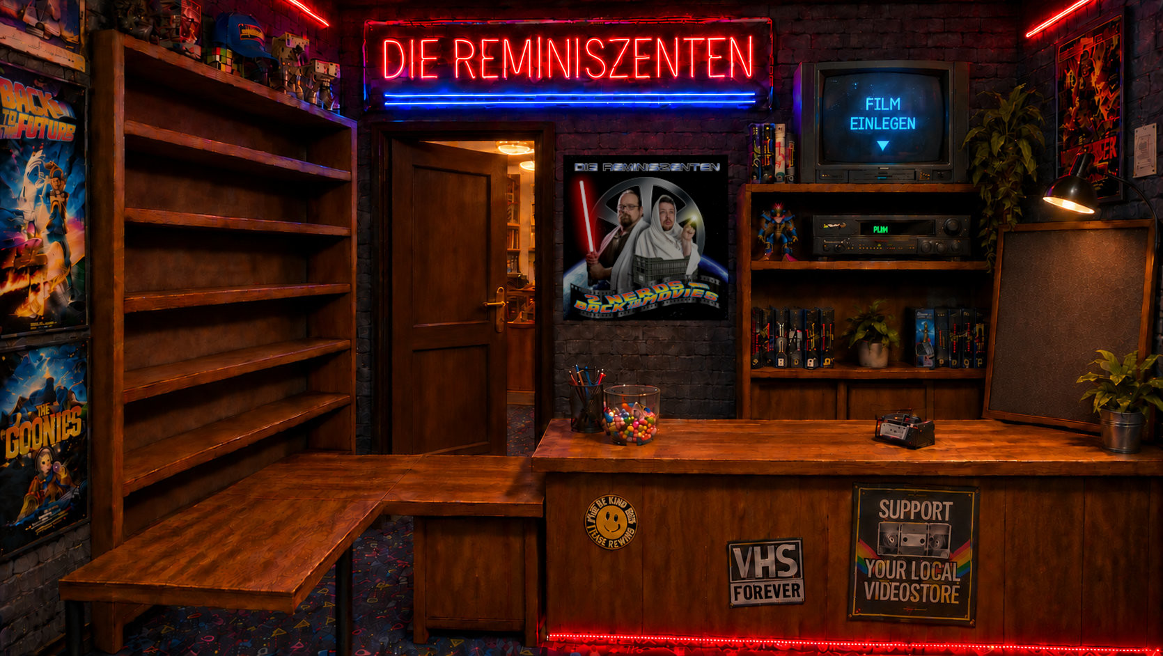 Innenraum der Videothek